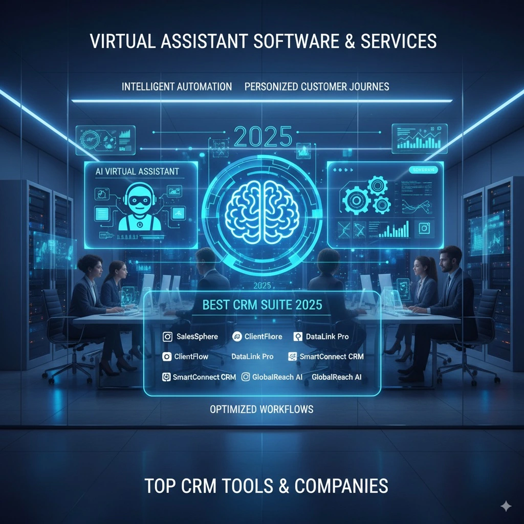 virtual assistant software and services with best crm tools and companies in 2025